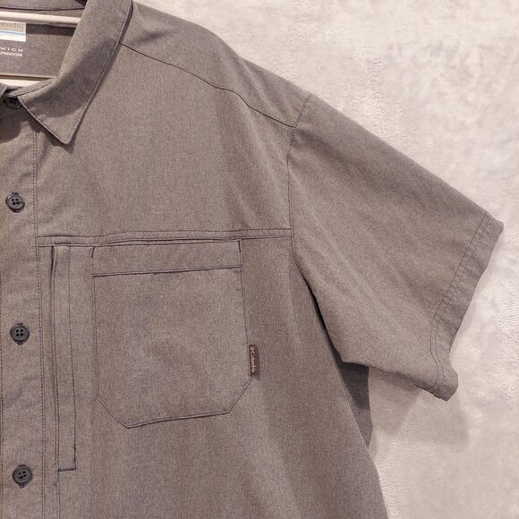 Columbia men's XXL grey button down shirt providing advanced evaporative cooling - Picture 3 of 9